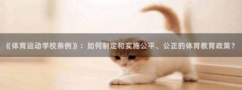 bbin视讯游戏平台：《体育运动学校条例》：如何制定和实施公平、公正的体育教育政策？